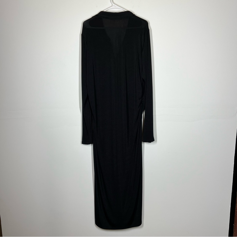 GOOD AMERICAN Black Button-Down Midi Dress - Picture 5 of 11